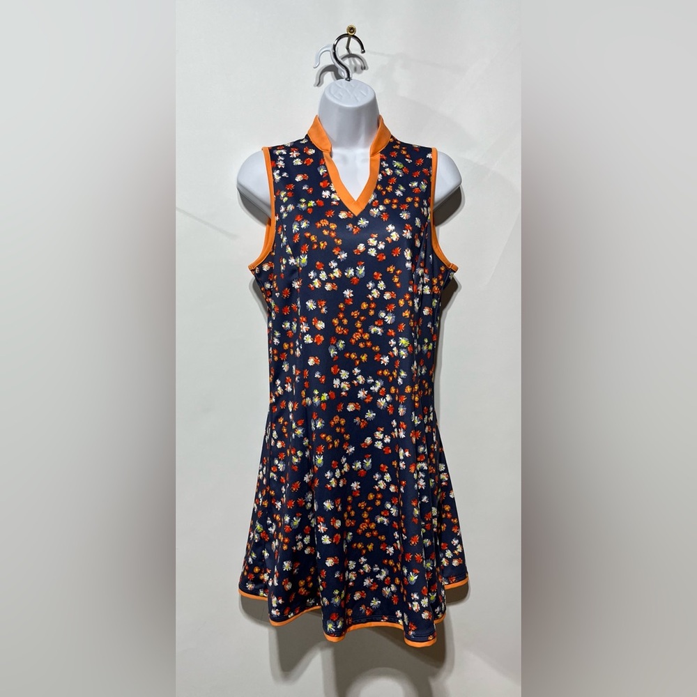 Callaway Opti-Dri Navy Floral Mini Golf‎ Dress Size Medium